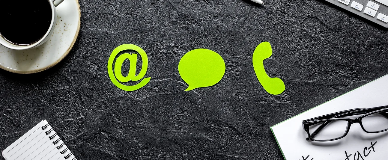 customer support company office with con